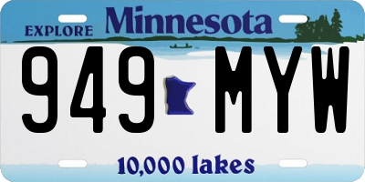 MN license plate 949MYW