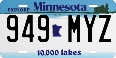 MN license plate 949MYZ