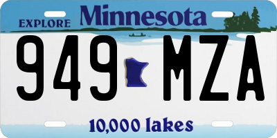 MN license plate 949MZA