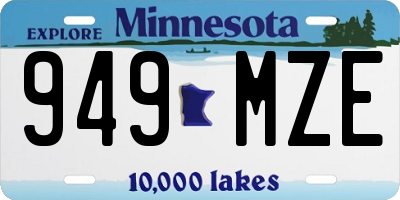 MN license plate 949MZE