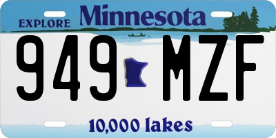 MN license plate 949MZF