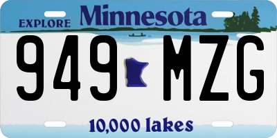 MN license plate 949MZG