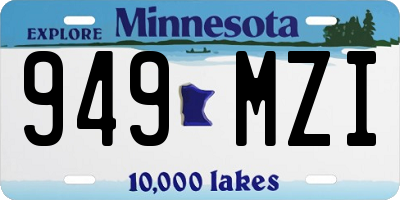 MN license plate 949MZI