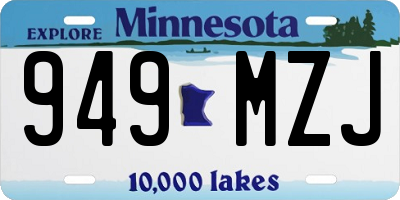 MN license plate 949MZJ