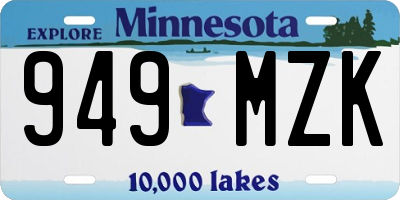 MN license plate 949MZK