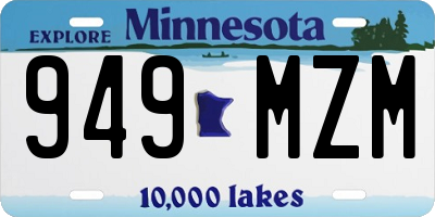 MN license plate 949MZM