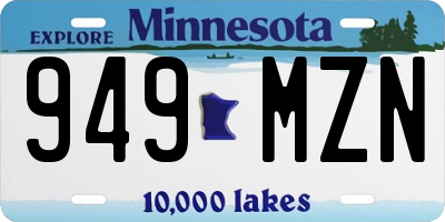 MN license plate 949MZN