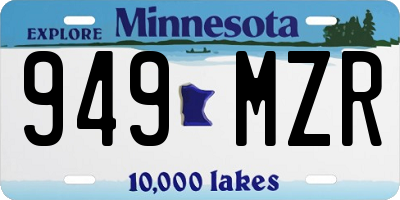 MN license plate 949MZR