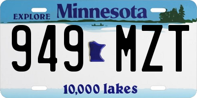 MN license plate 949MZT