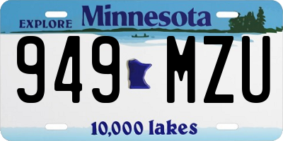 MN license plate 949MZU