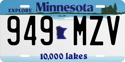 MN license plate 949MZV