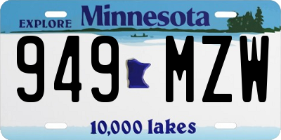 MN license plate 949MZW