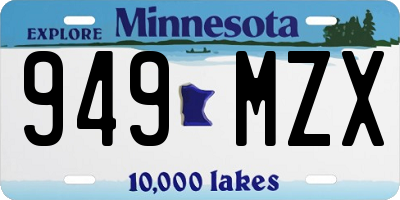 MN license plate 949MZX