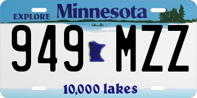 MN license plate 949MZZ