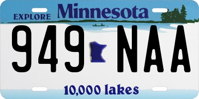 MN license plate 949NAA
