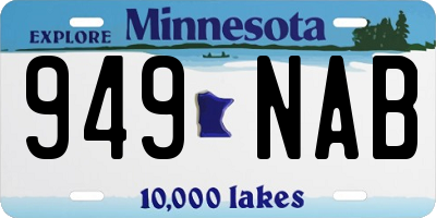 MN license plate 949NAB