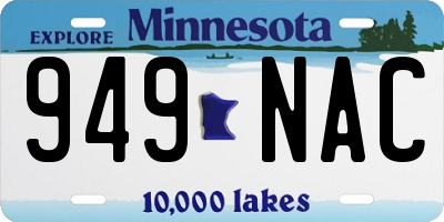 MN license plate 949NAC
