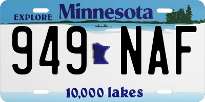 MN license plate 949NAF