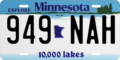 MN license plate 949NAH