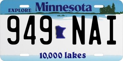 MN license plate 949NAI