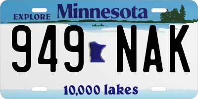 MN license plate 949NAK
