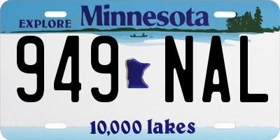 MN license plate 949NAL