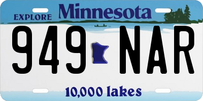 MN license plate 949NAR