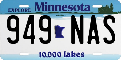 MN license plate 949NAS