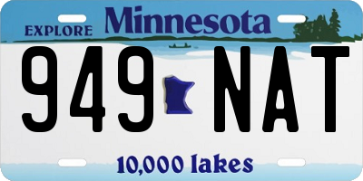 MN license plate 949NAT