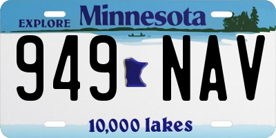 MN license plate 949NAV