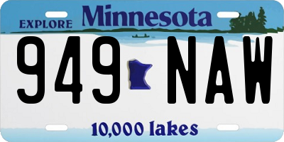 MN license plate 949NAW
