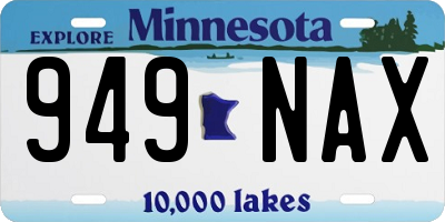 MN license plate 949NAX