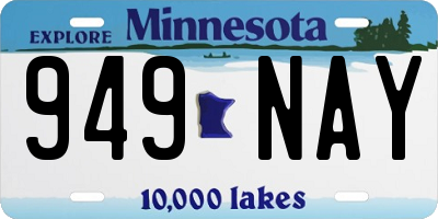 MN license plate 949NAY