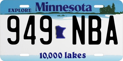 MN license plate 949NBA