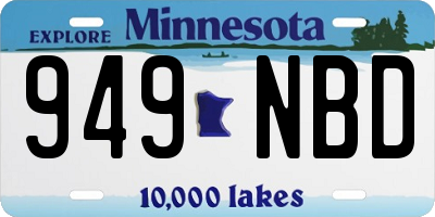MN license plate 949NBD