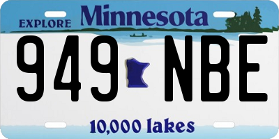 MN license plate 949NBE