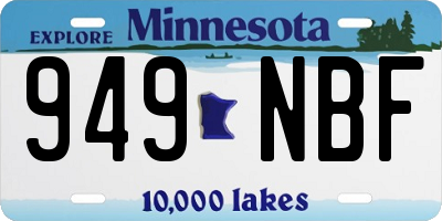 MN license plate 949NBF