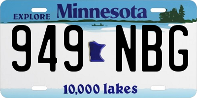 MN license plate 949NBG