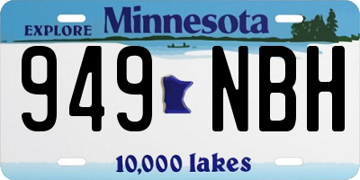 MN license plate 949NBH