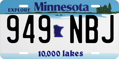 MN license plate 949NBJ