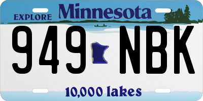MN license plate 949NBK