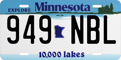 MN license plate 949NBL