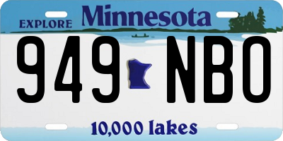 MN license plate 949NBO
