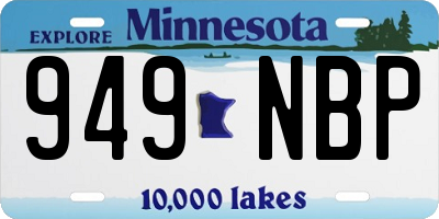 MN license plate 949NBP