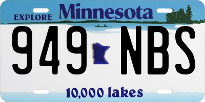 MN license plate 949NBS