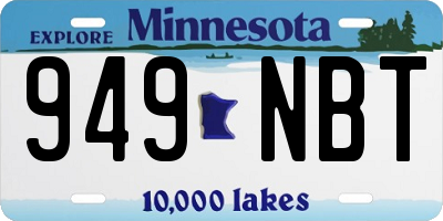 MN license plate 949NBT