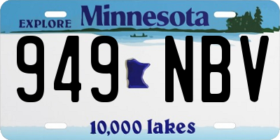 MN license plate 949NBV