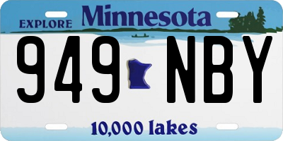 MN license plate 949NBY
