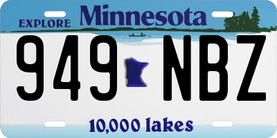 MN license plate 949NBZ