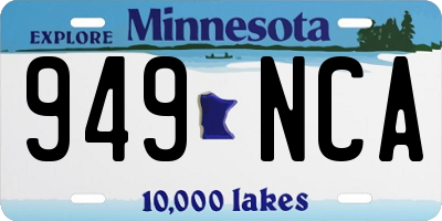 MN license plate 949NCA